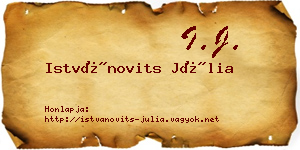 Istvánovits Júlia névjegykártya